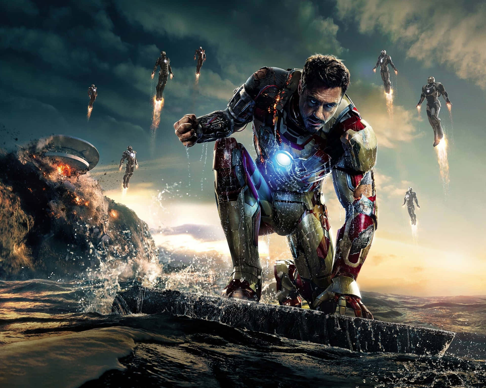 Robert Downey Jr. As Iron Man Background