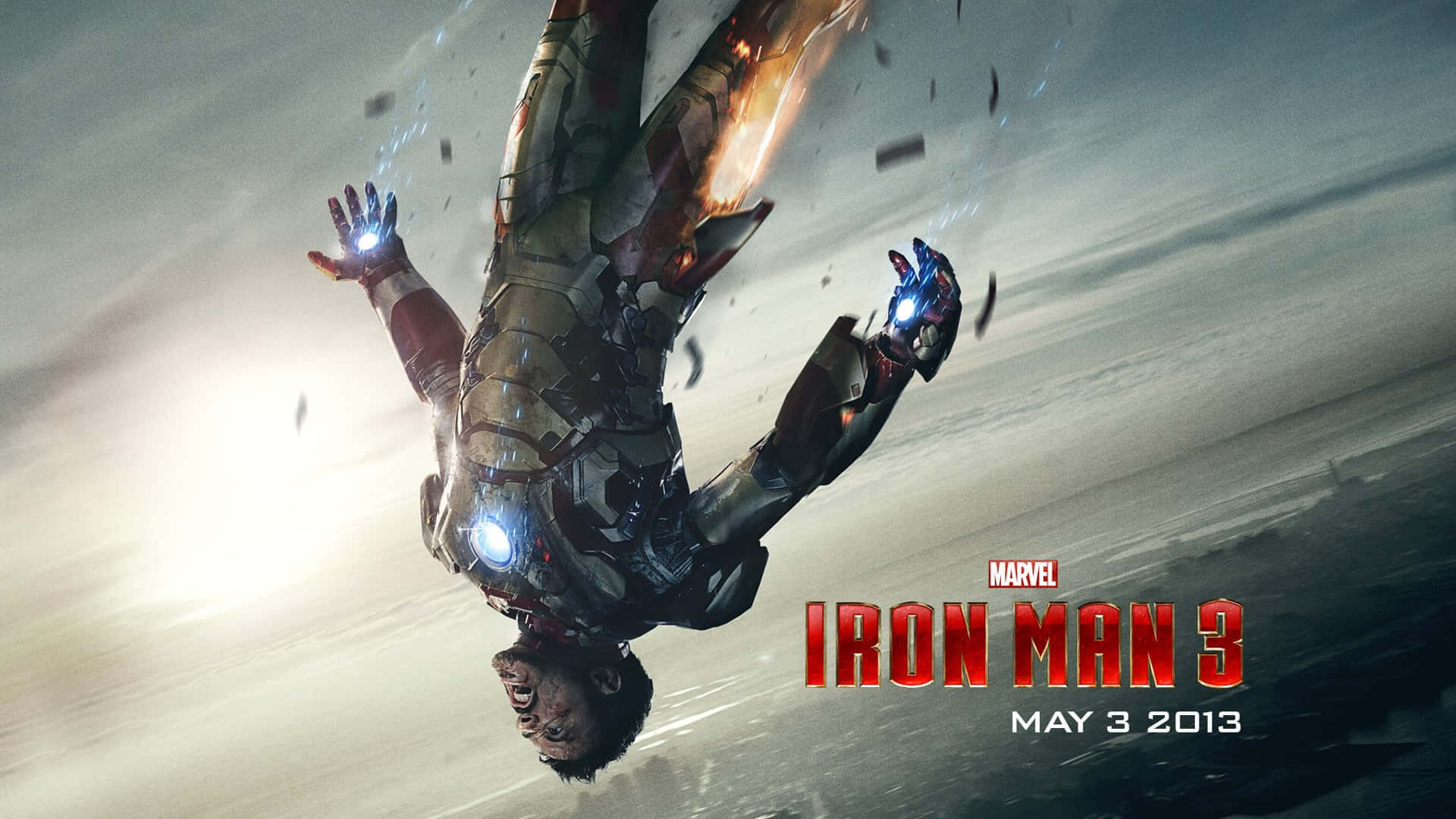 Robert Downey Jr As Iron Man In Iron Man 3 Background