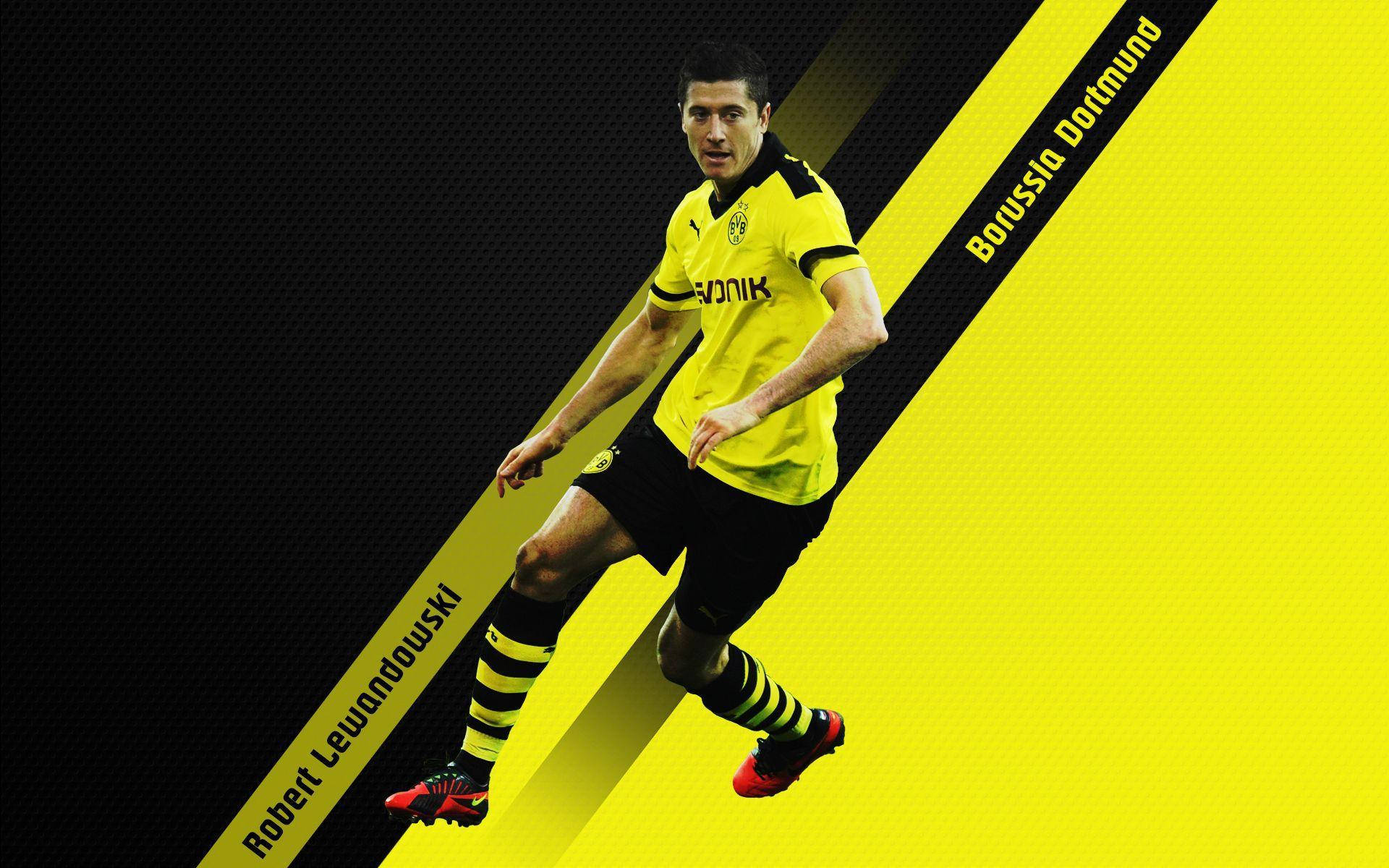 Robert Lewandowski Of Team Dortmund Background