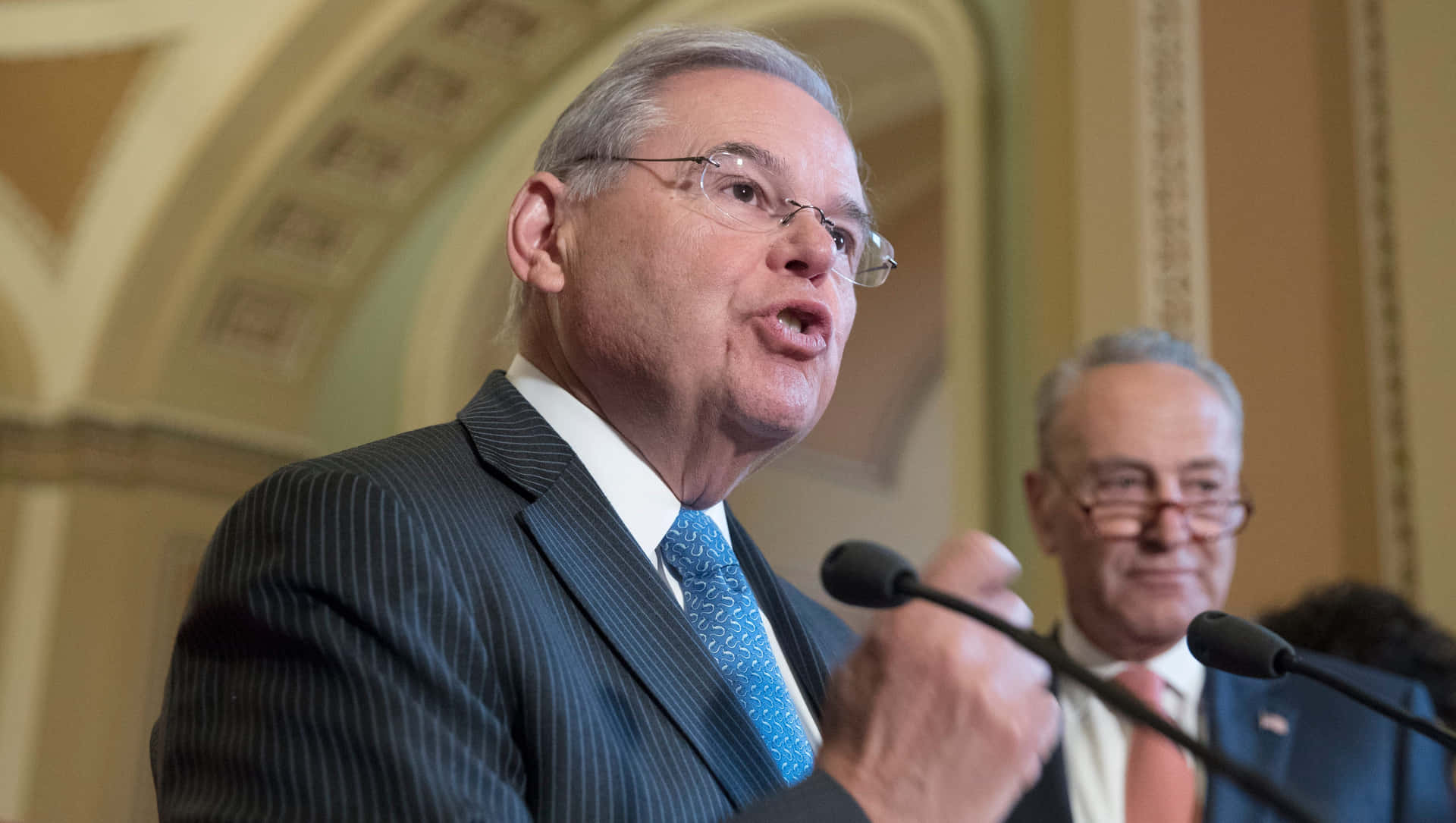 Robert Menendez In Capitol Hill Background