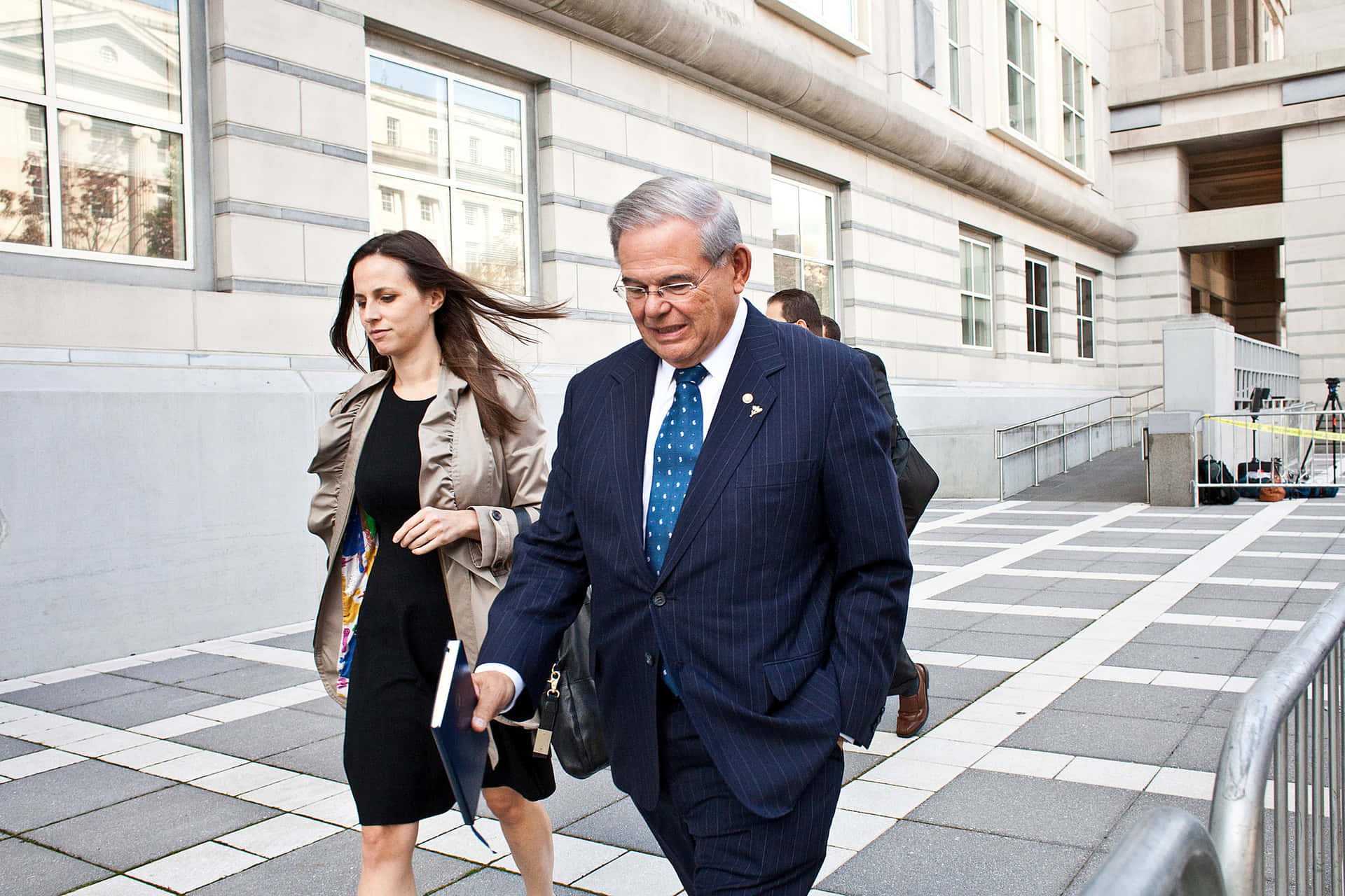 Robert Menendez Walking With Daughter