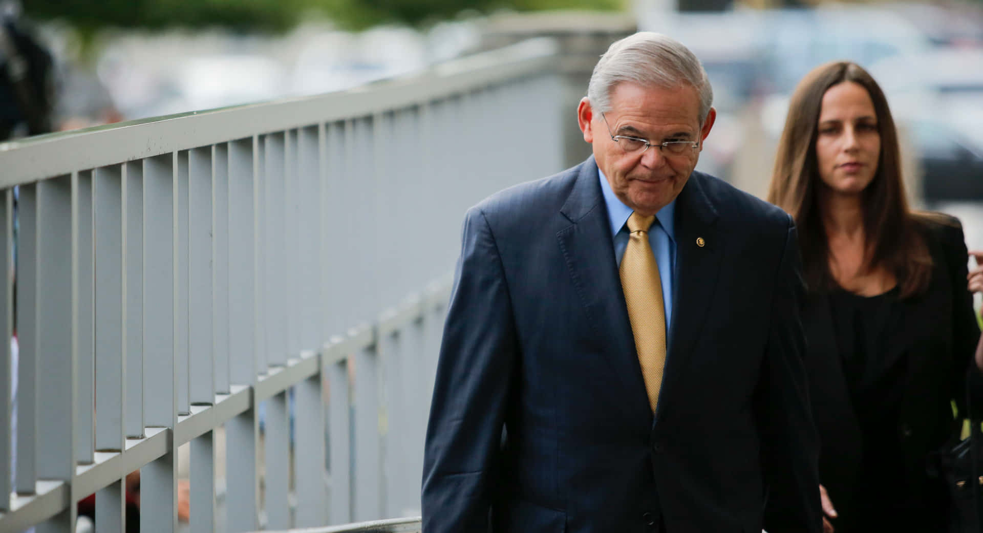 Robert Menendez With Alicia Menendez Background