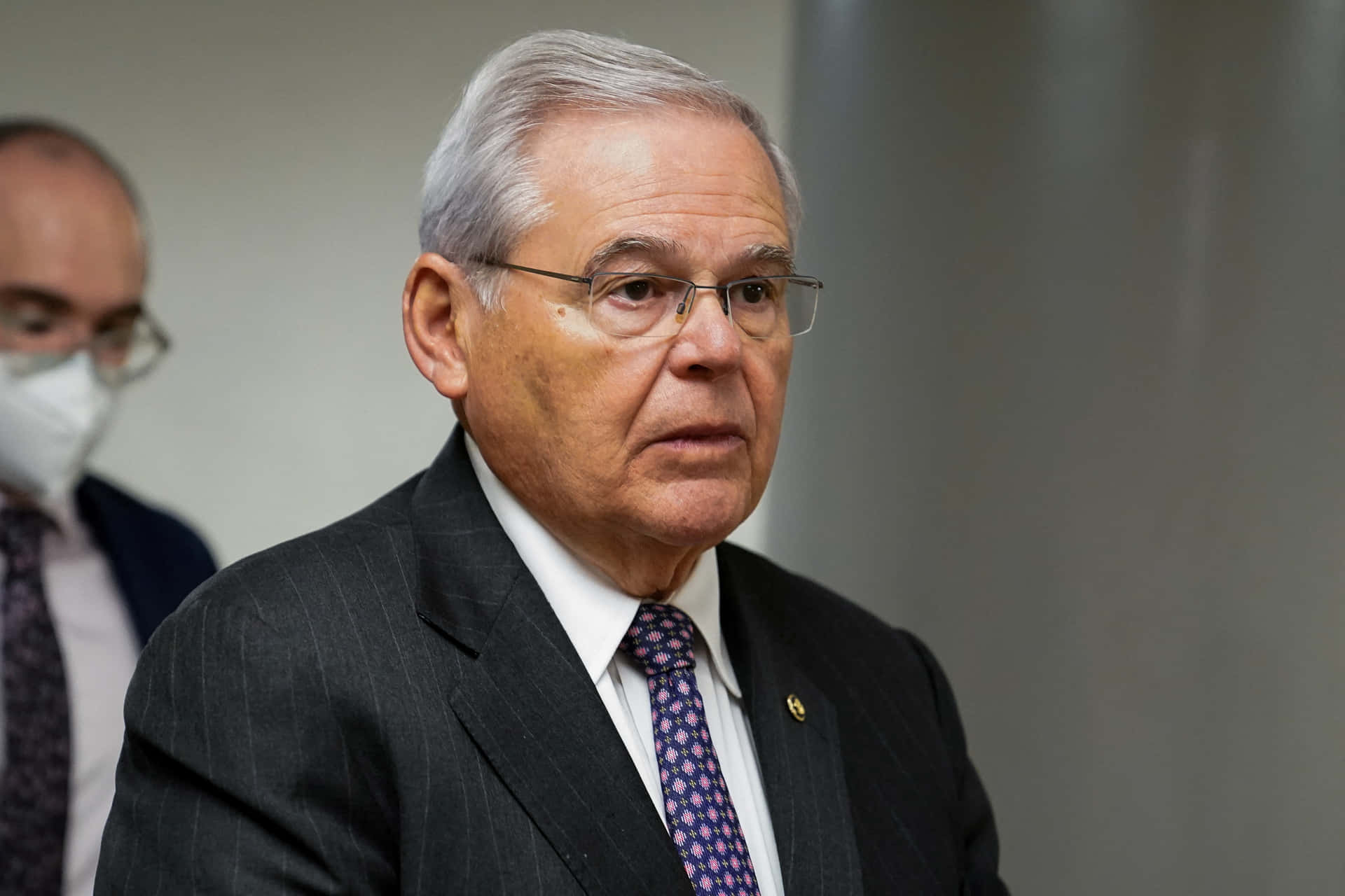 Robert Menendez With Dotted Necktie Background