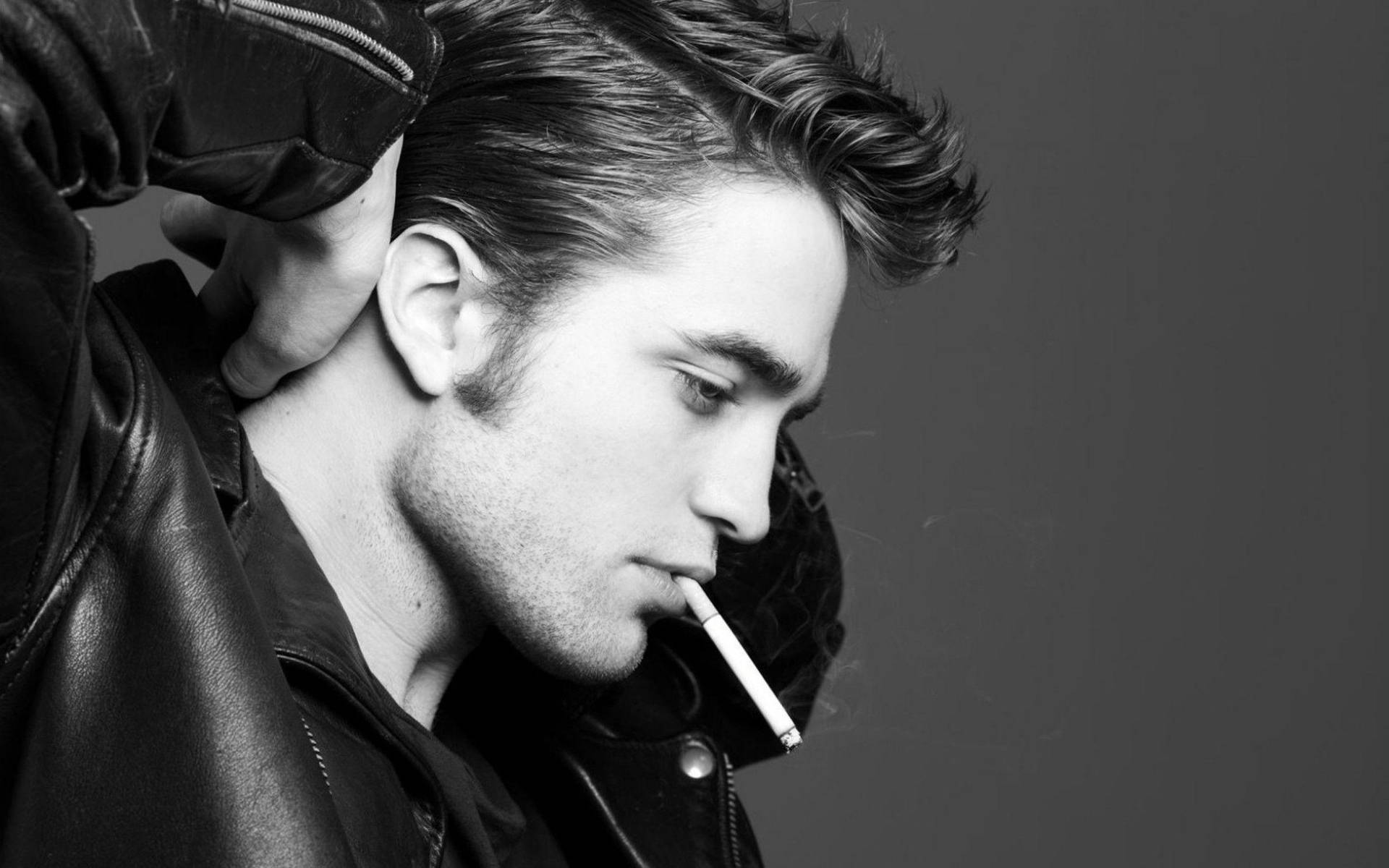 Robert Pattinson With Cigarette Background