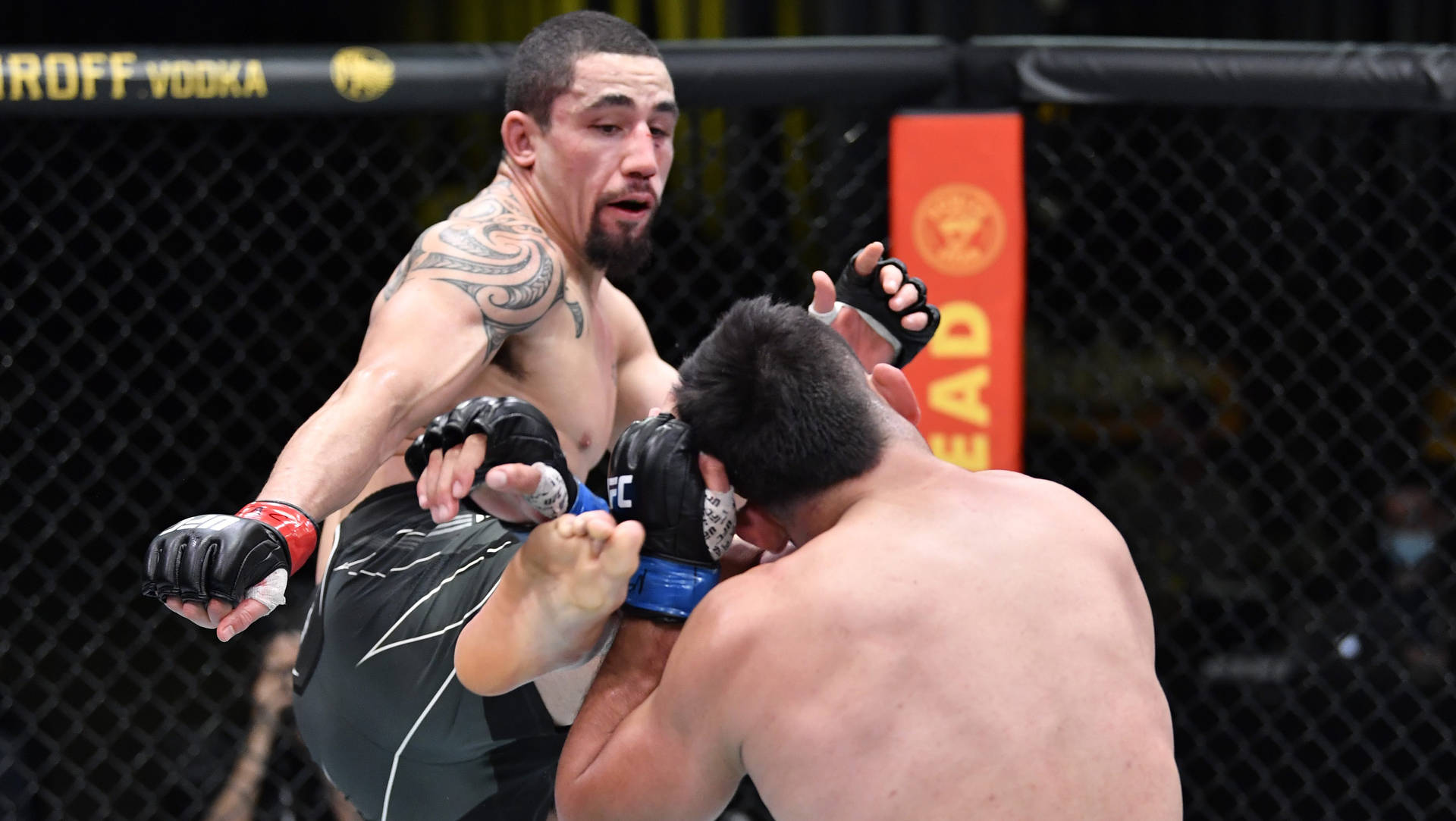 Robert Whittaker Kicking Kelvin Gastelum Background