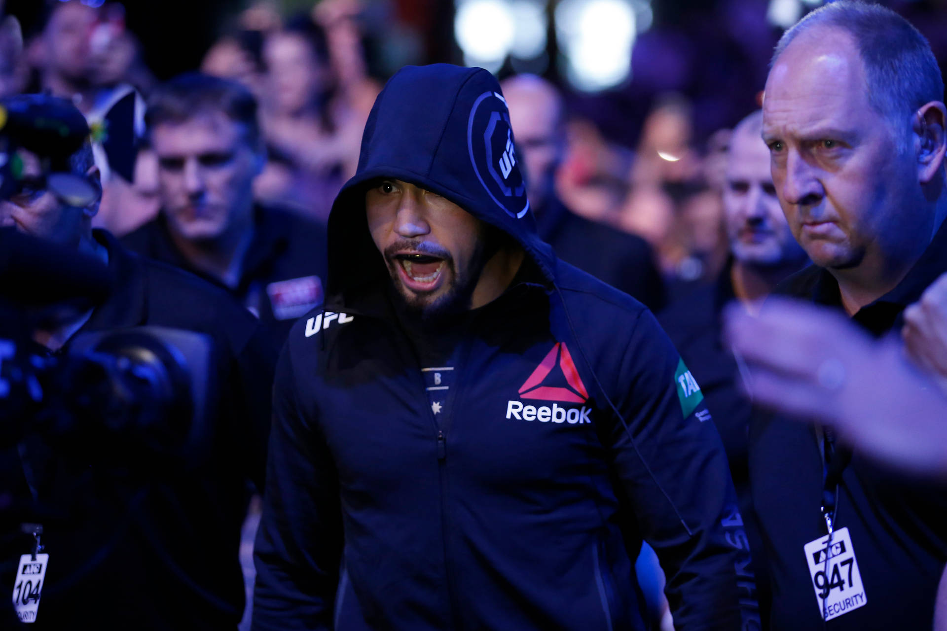 Robert Whittaker With Reebok Hoodie Background