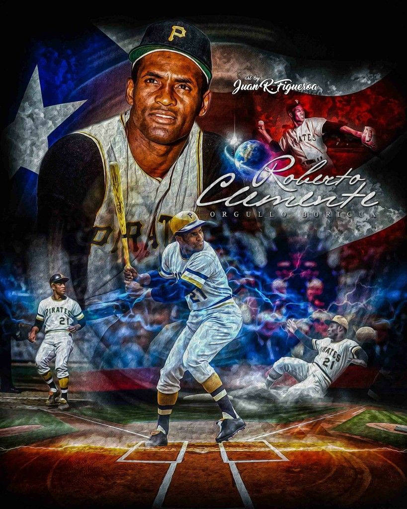 Roberto Clemente Abstract Art Background