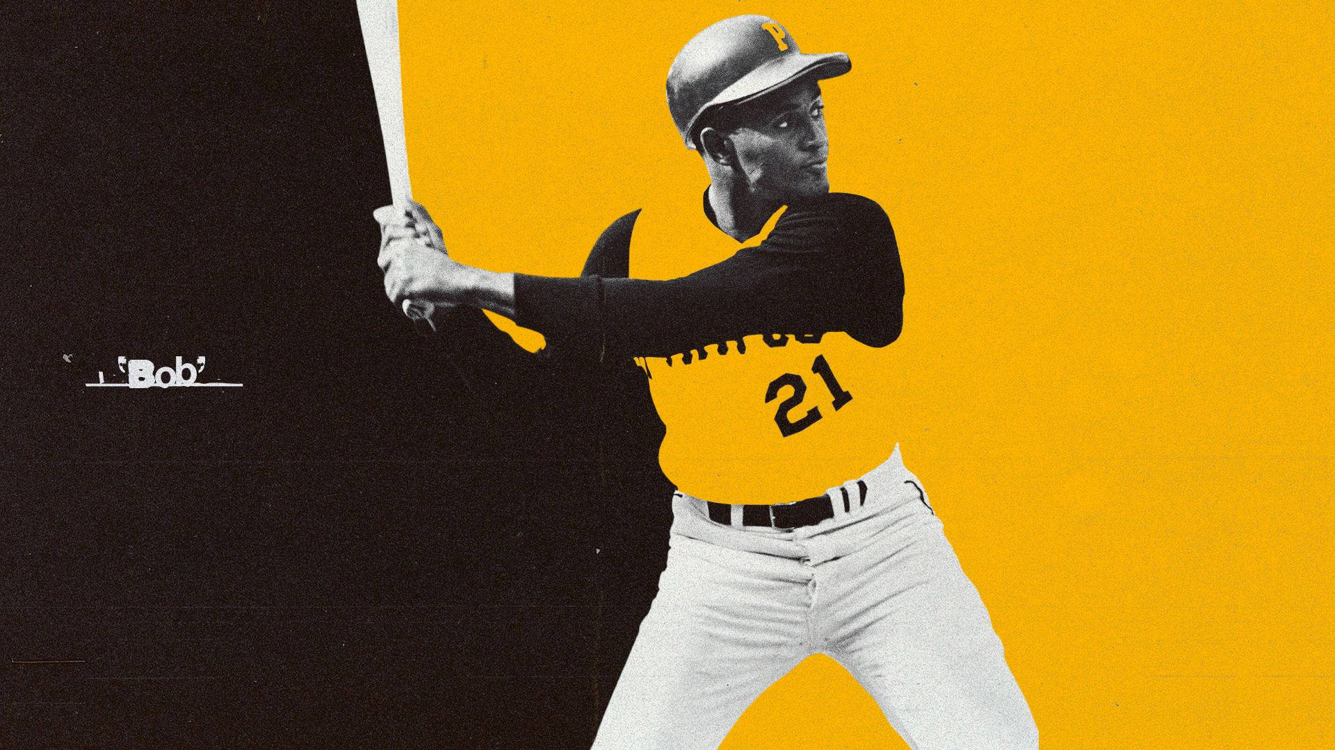 Roberto Clemente Black And Yellow Poster Background
