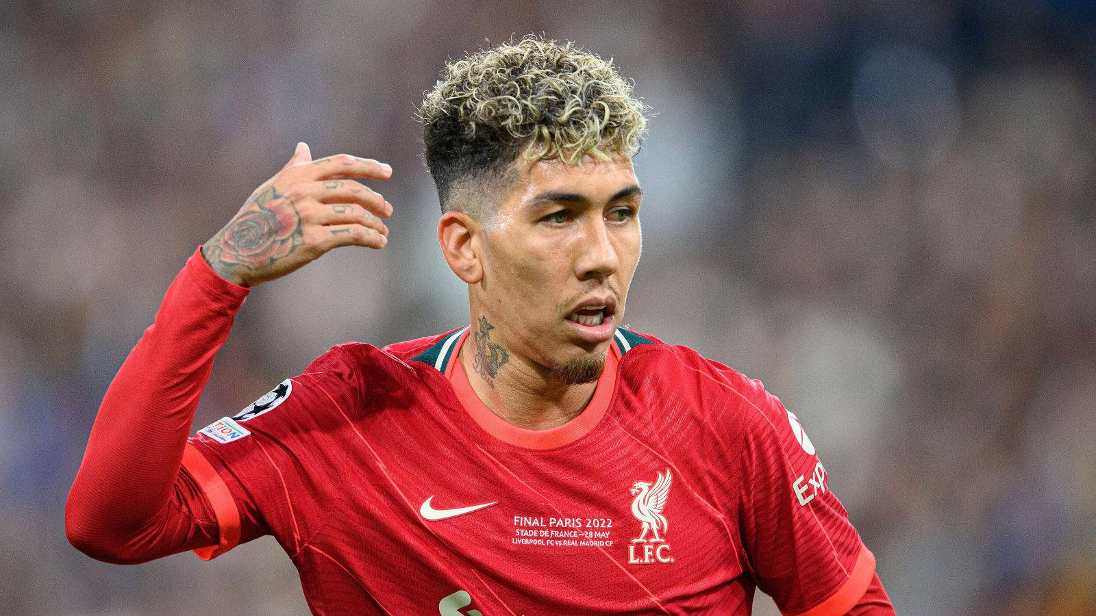 Roberto Firmino Rose Tattoo Hand Background