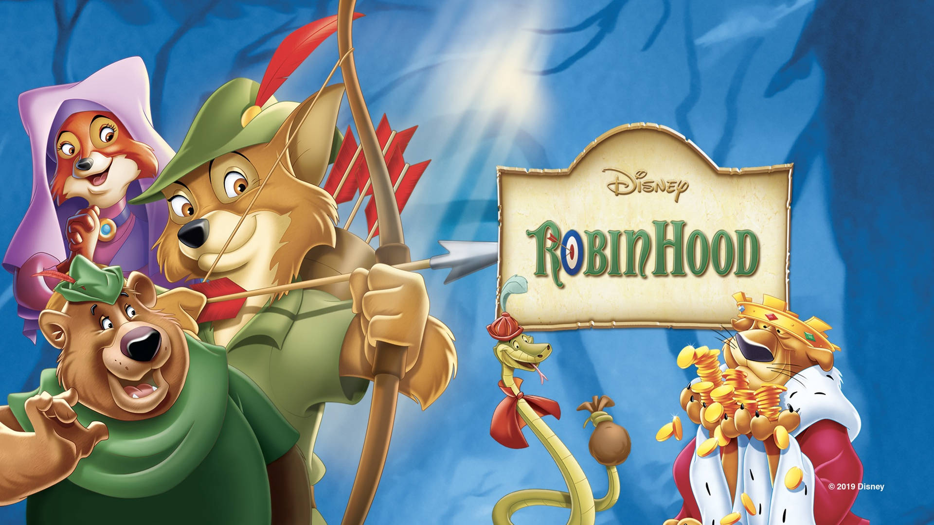 Robin Hood 1973 Cartoon Poster Background