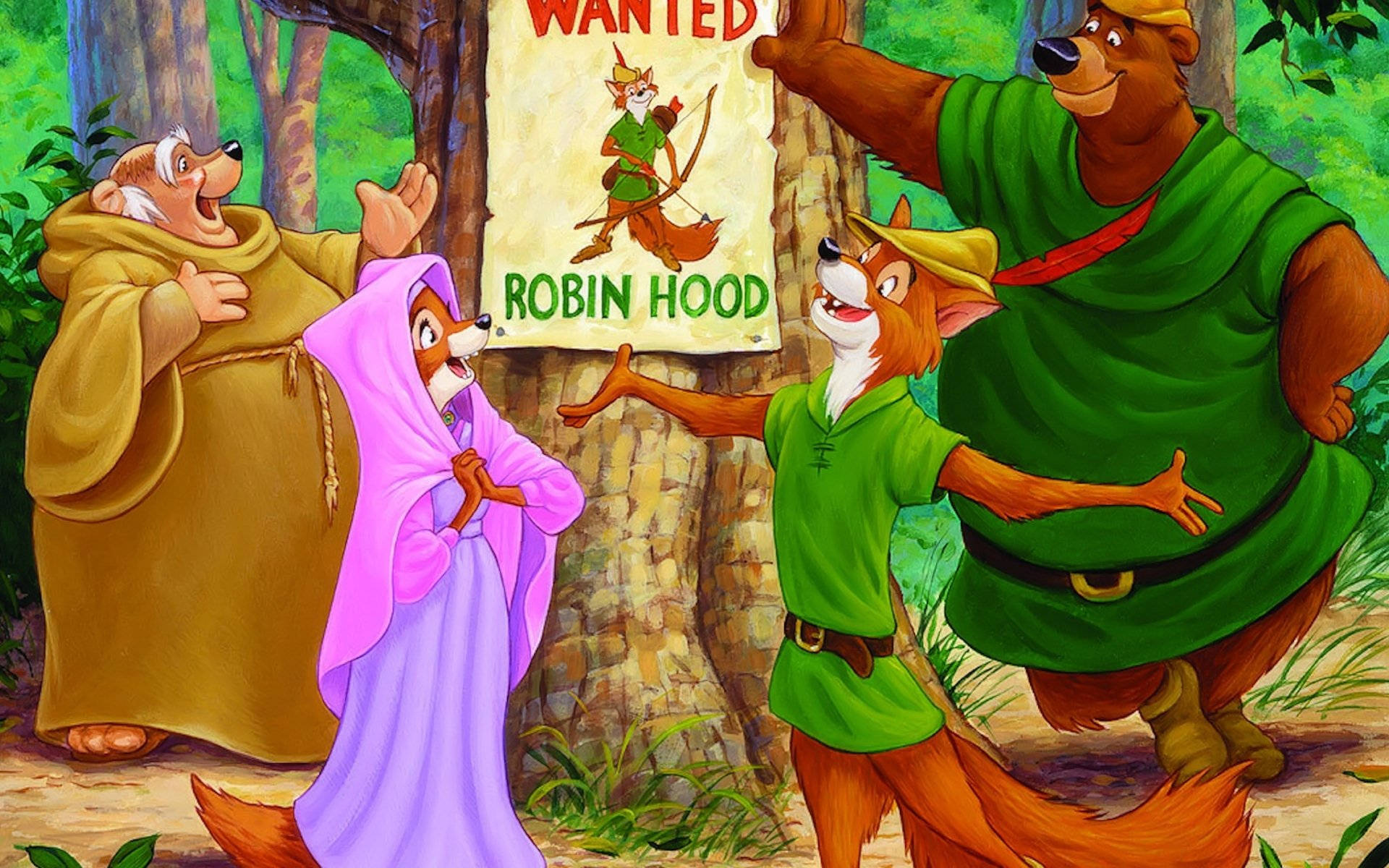 Robin Hood Cartoon Wanted Poster Background