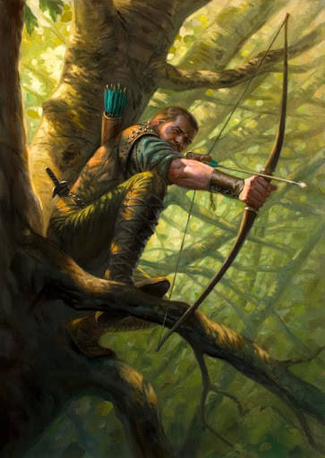 Robin Hood On Tree Painting Background