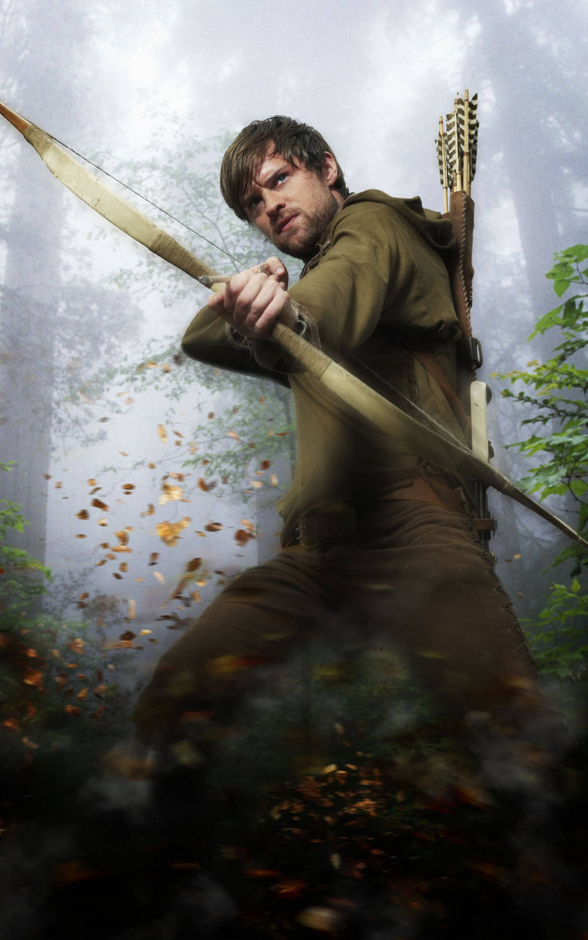 Robin Hood Posing With Bow Background