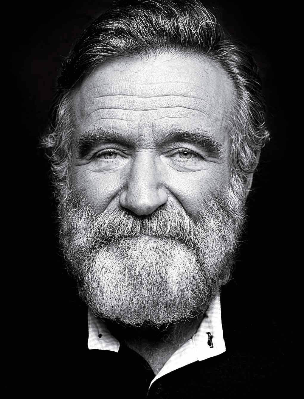 Robin Williams Emotional Black And White Portrait Background