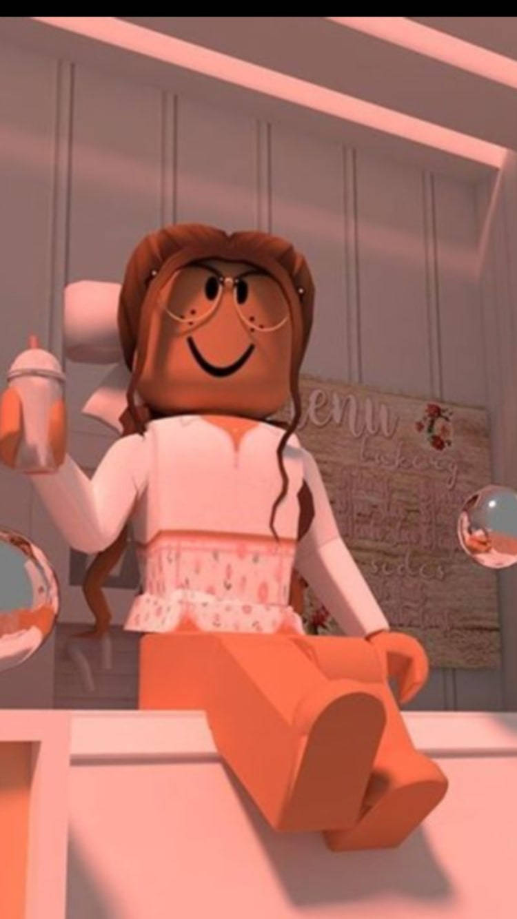 Roblox Aesthetic Girl Holding A Drink