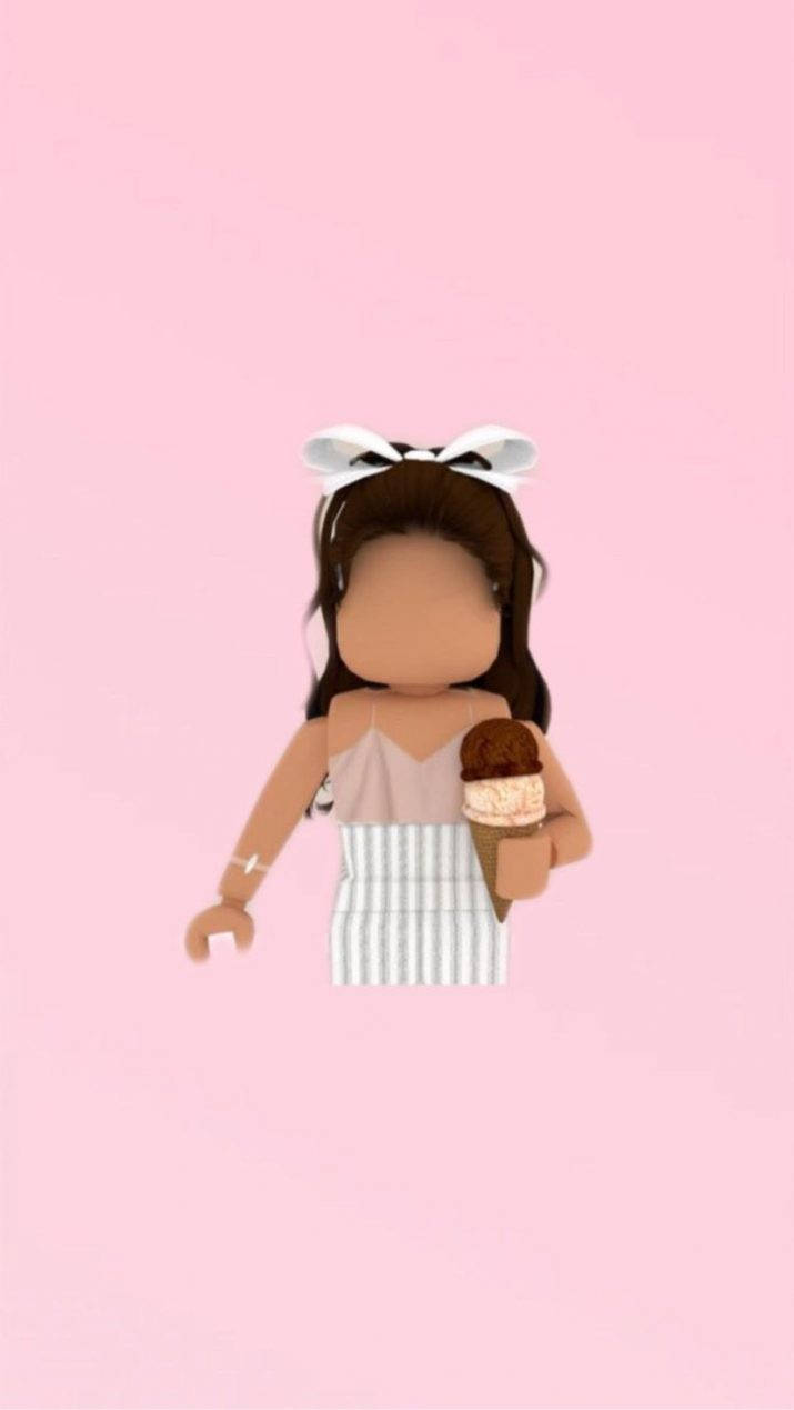 Roblox Aesthetic Girl With Ice Cream Background