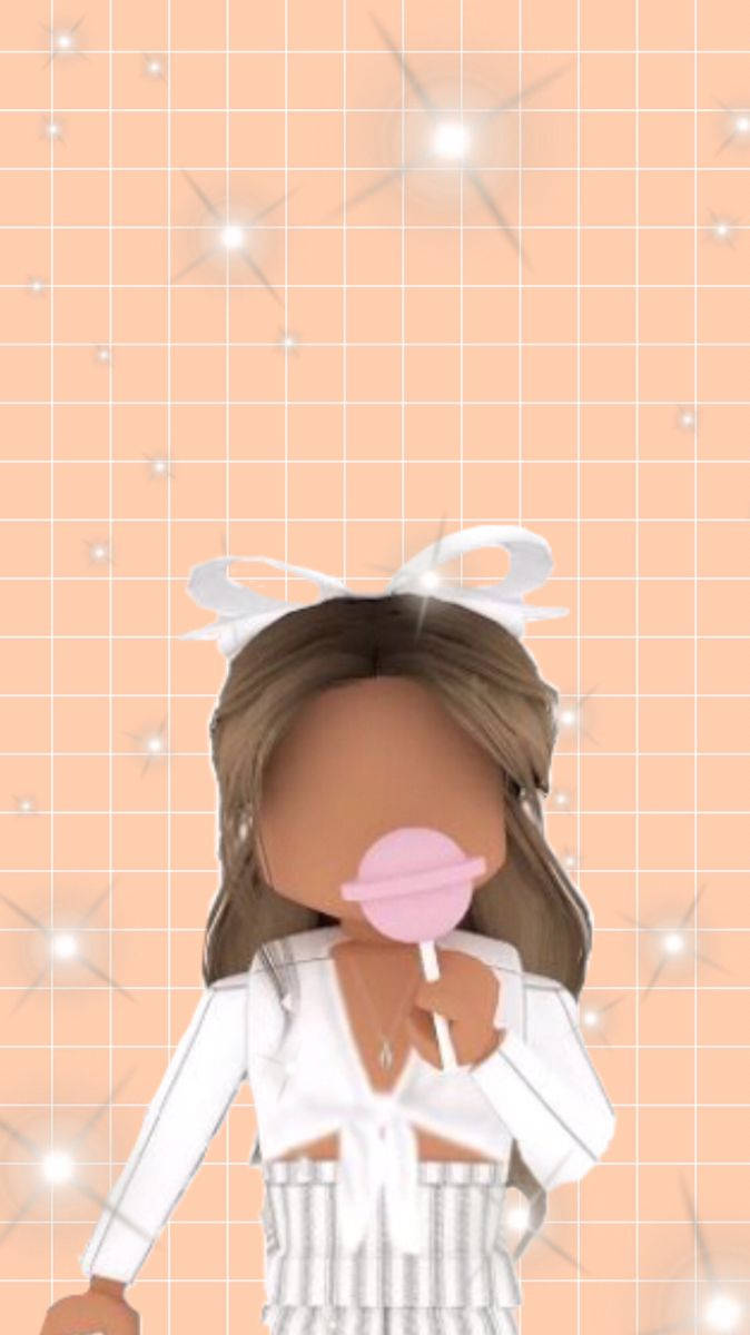 Roblox Aesthetic Girl With Lollipop Background