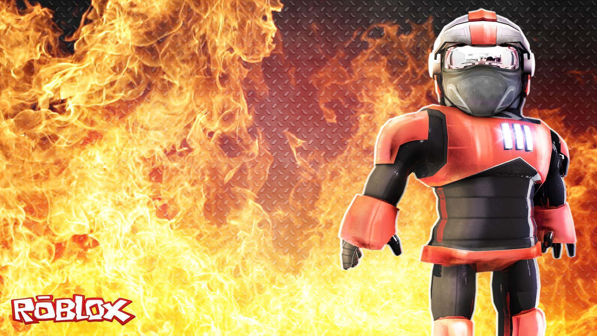 Roblox Avatar Flaming Backdrop Background