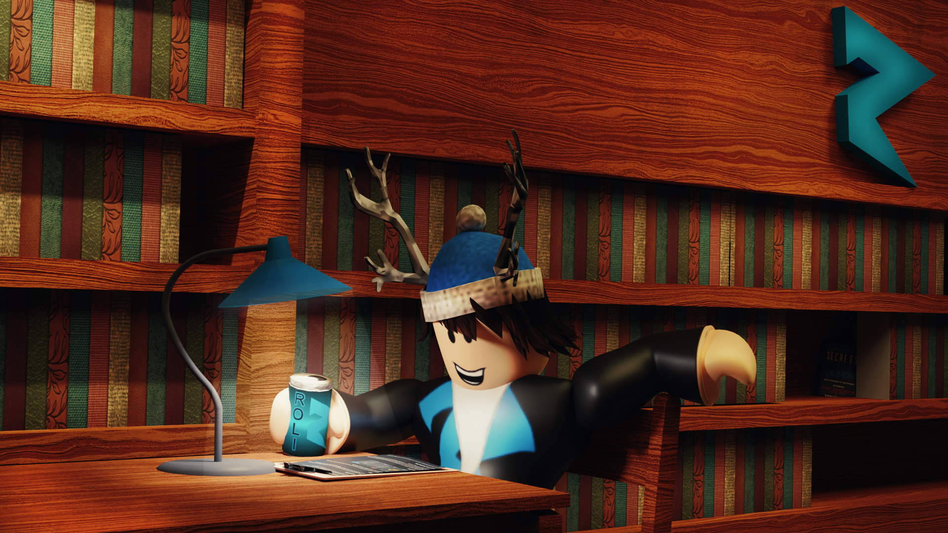 Roblox Avatar In Library Background