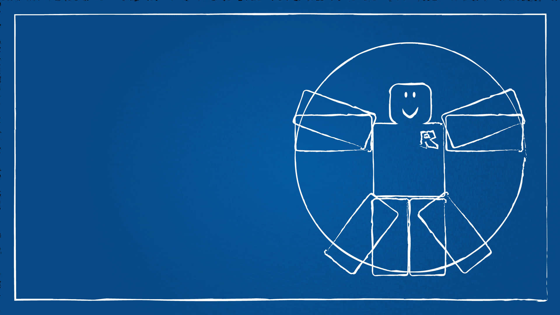 Roblox Character Sketch Blue Background Background