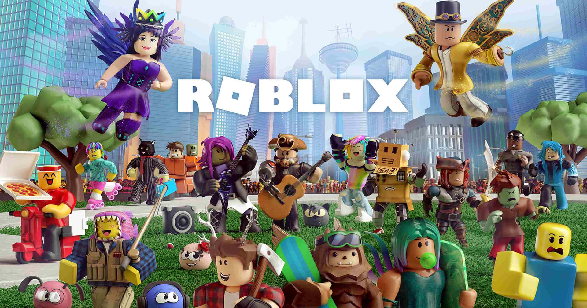 Roblox Characters Cityscape Backdrop Background