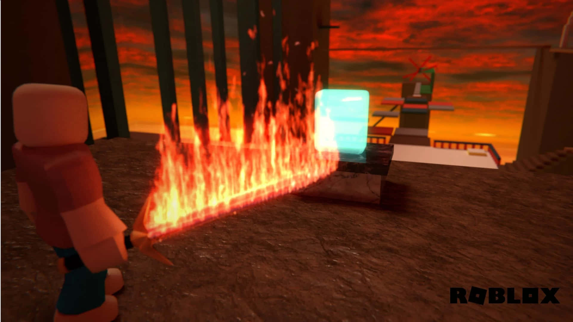 Roblox Flame Thrower Action Background