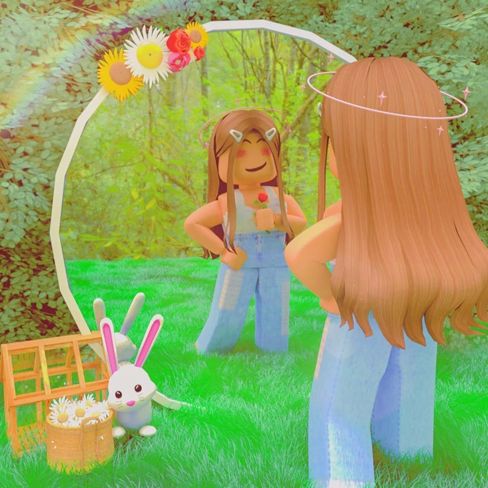 Roblox Gfx Girl In Mirror Background