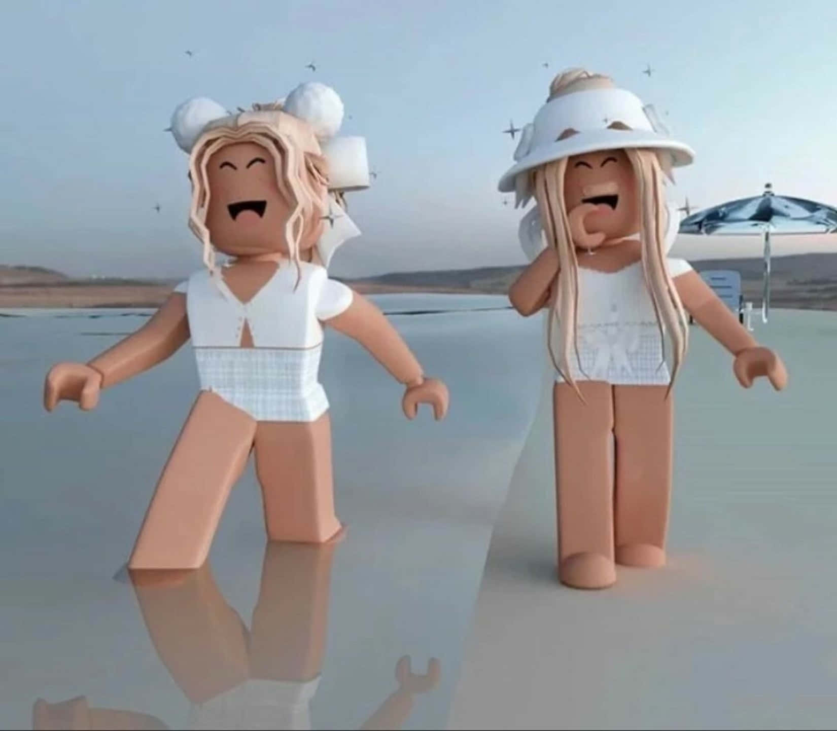 Roblox Gfx Girls On Beach Background