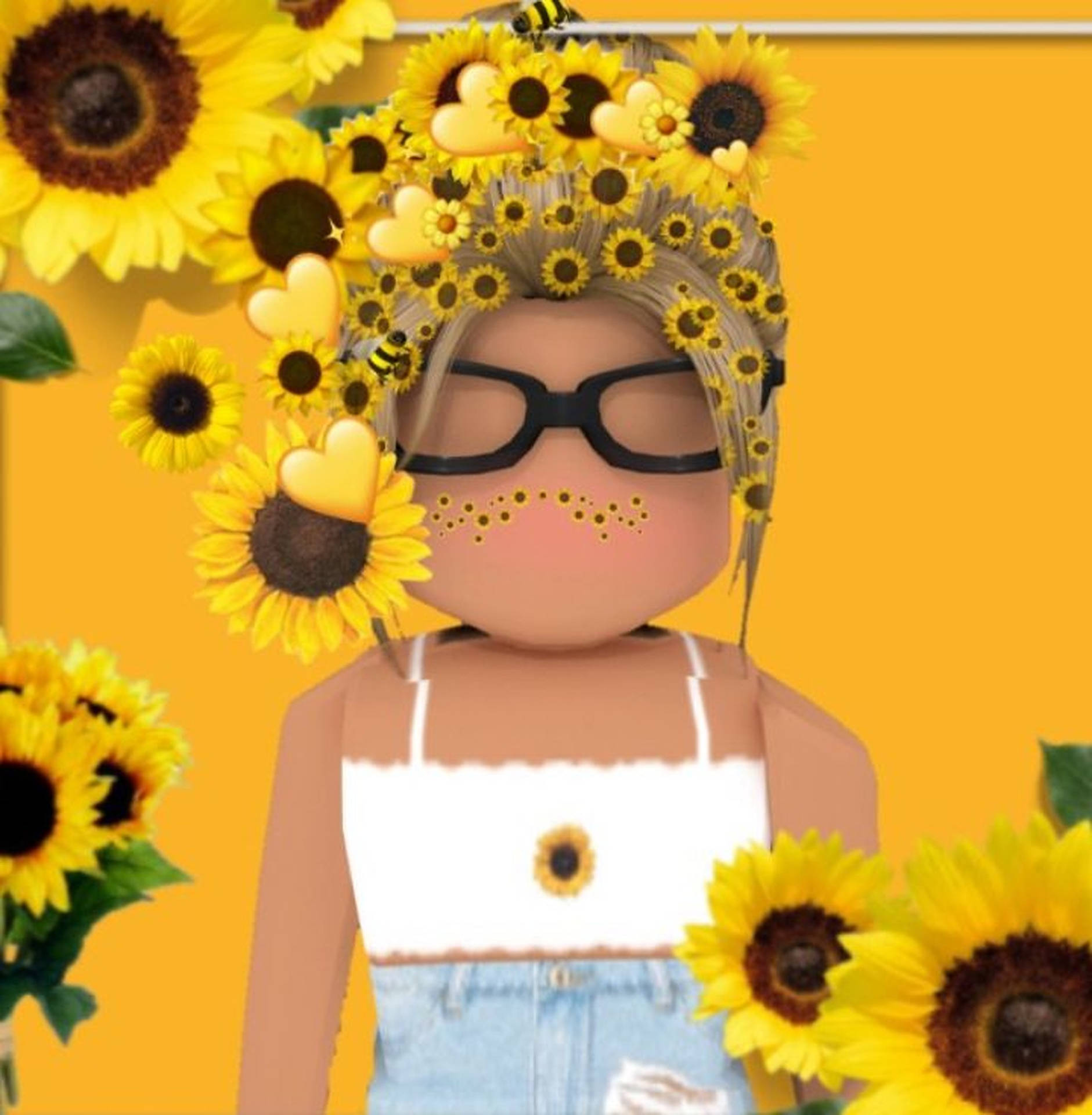 Roblox Girl With Sunflower Background