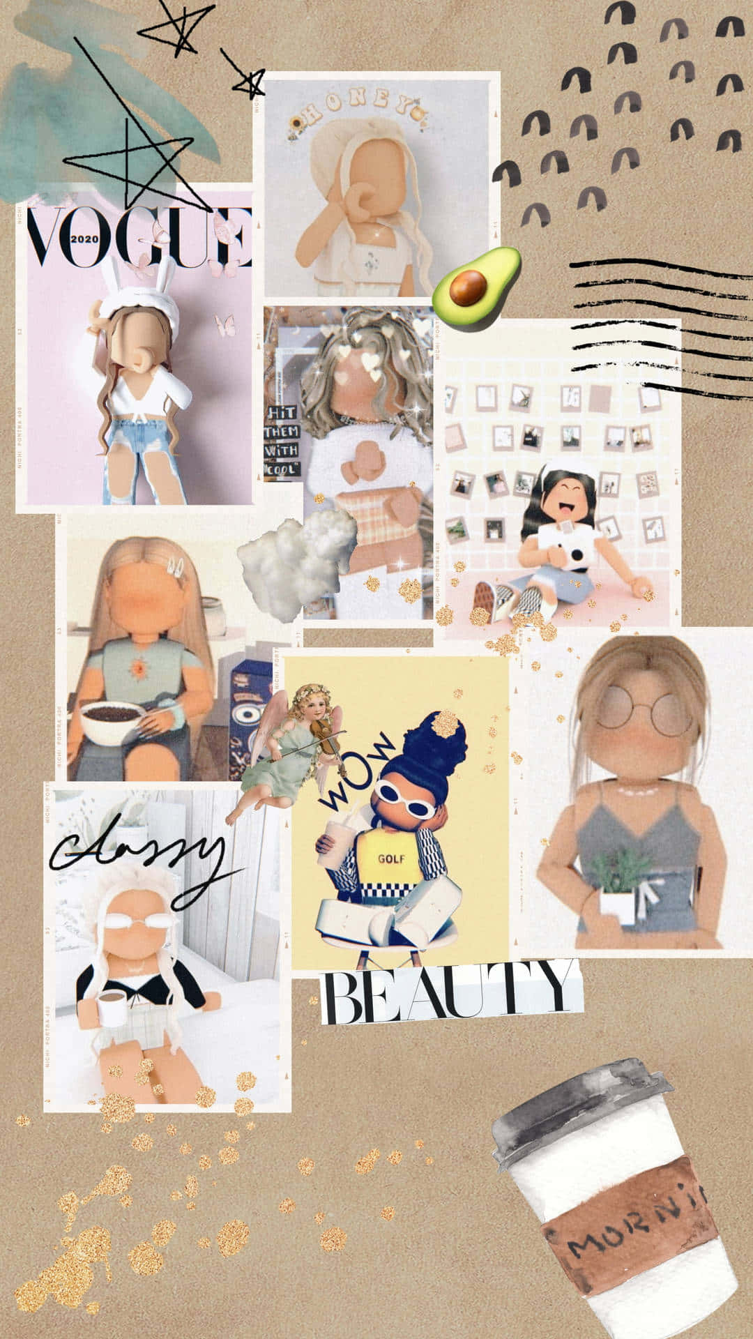 Roblox Iphone Aesthetic Girl Collage Art Background