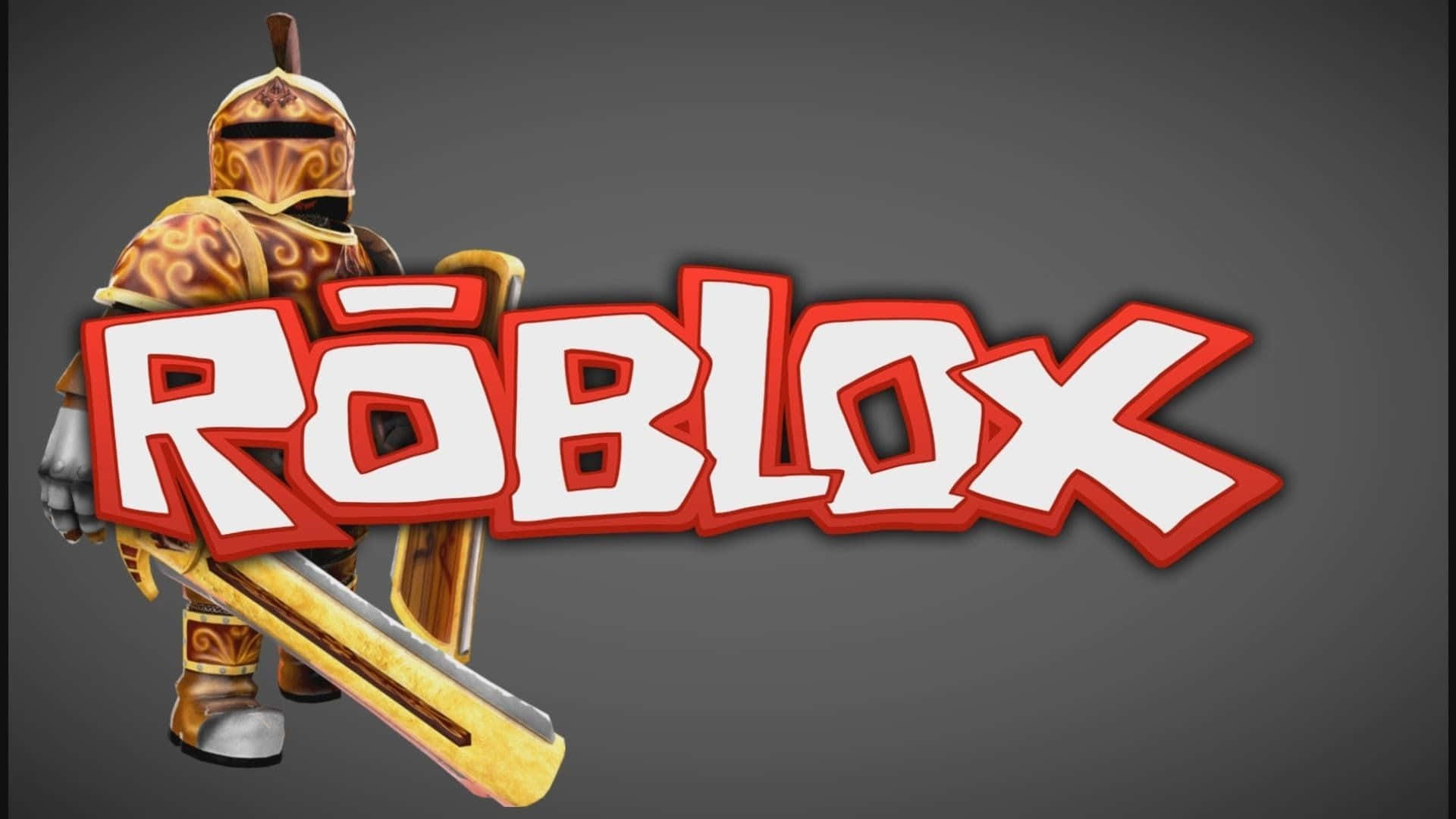 Roblox Logo And Knight Armor Background