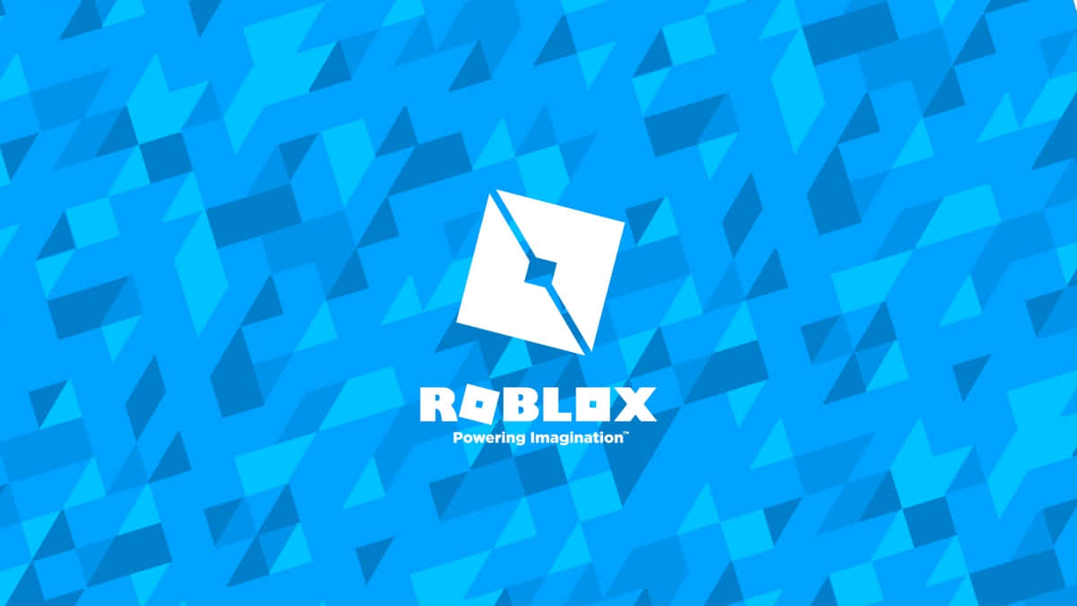Roblox Logo On Blue Tech Geometry Background
