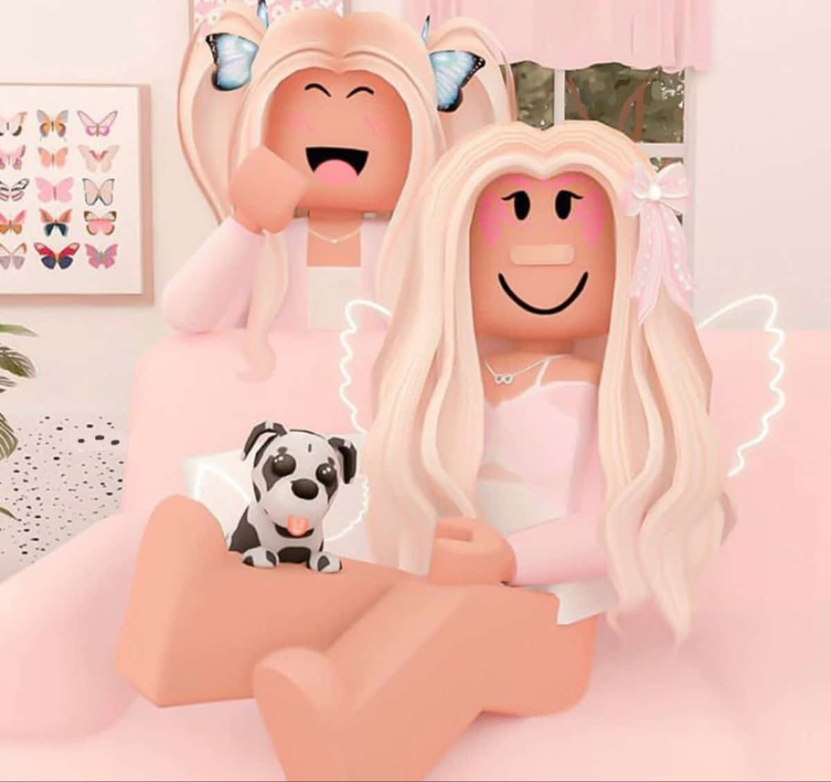 Roblox Pink Dalmatian Avatars Background