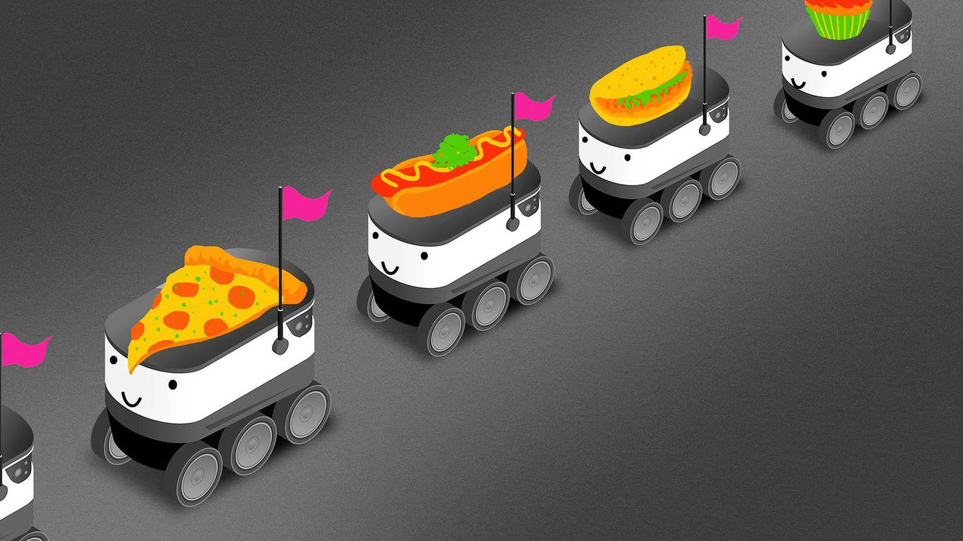 Robot Food Delivery Background