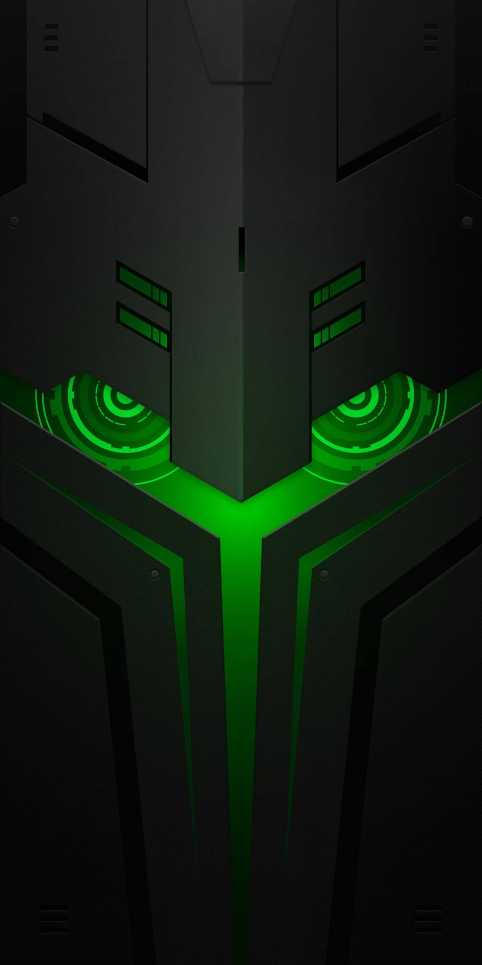 Robot With Cool Green Eyes Background