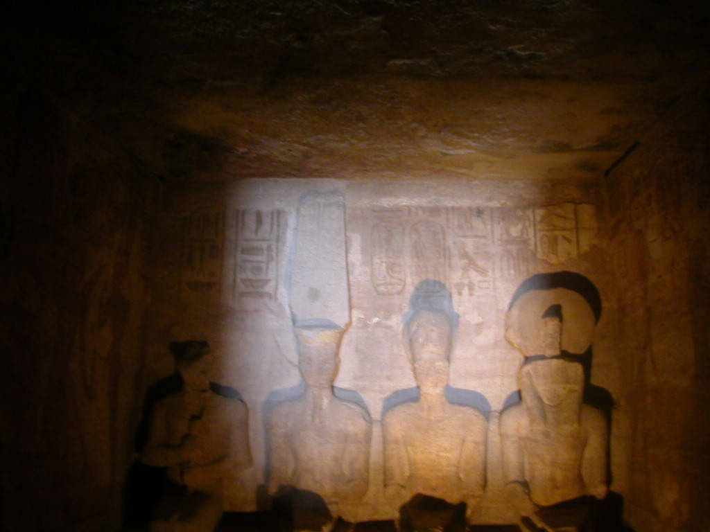 Rock-cut Sculptures Inside Abu Simbel Temples Background