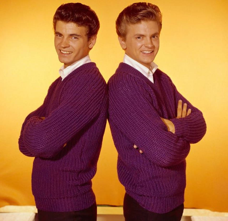 Rock Duo Everly Brothers 1960 Medium Shot Background