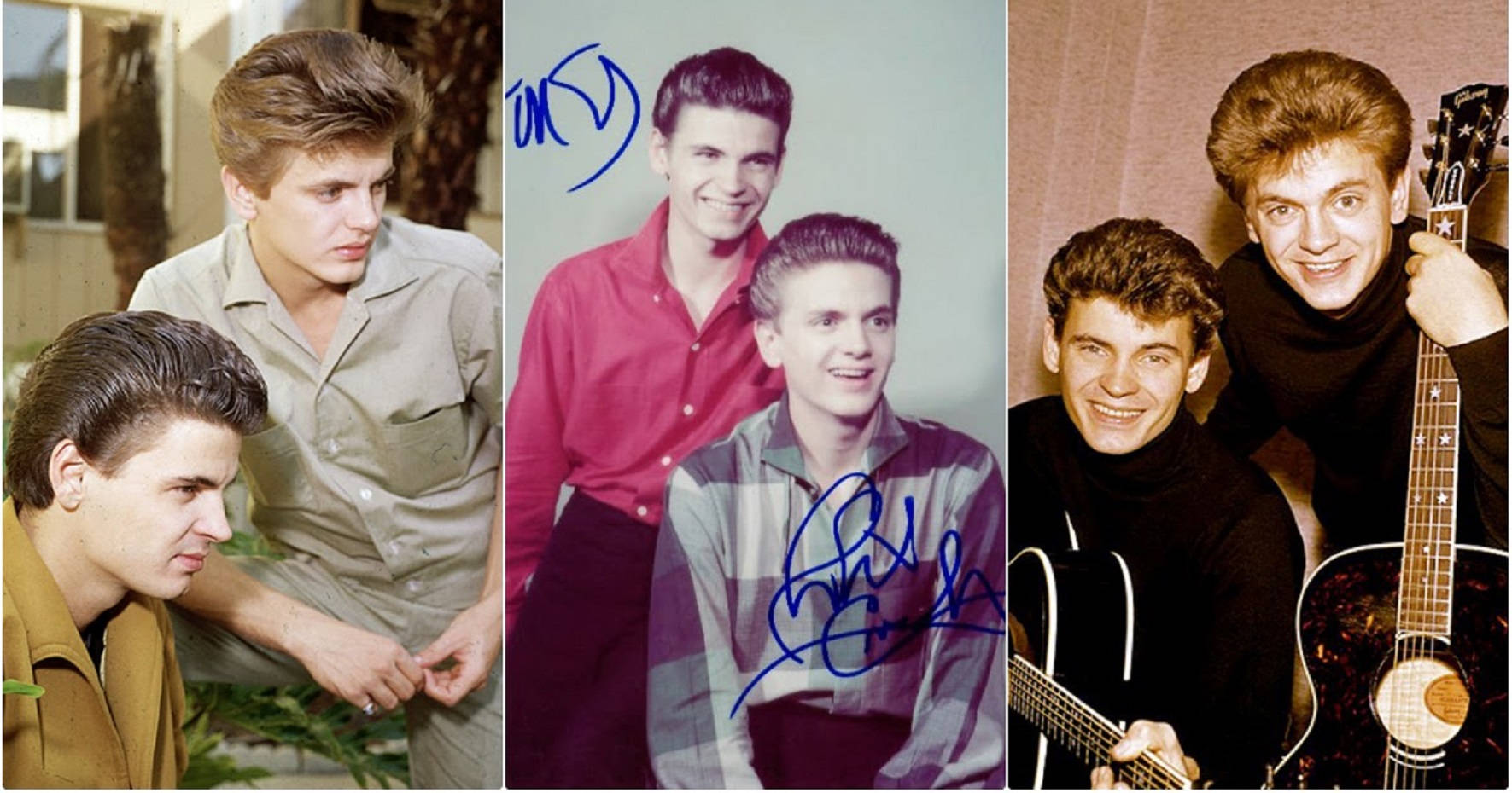 Rock Duo Everly Brothers Photo Collage Background