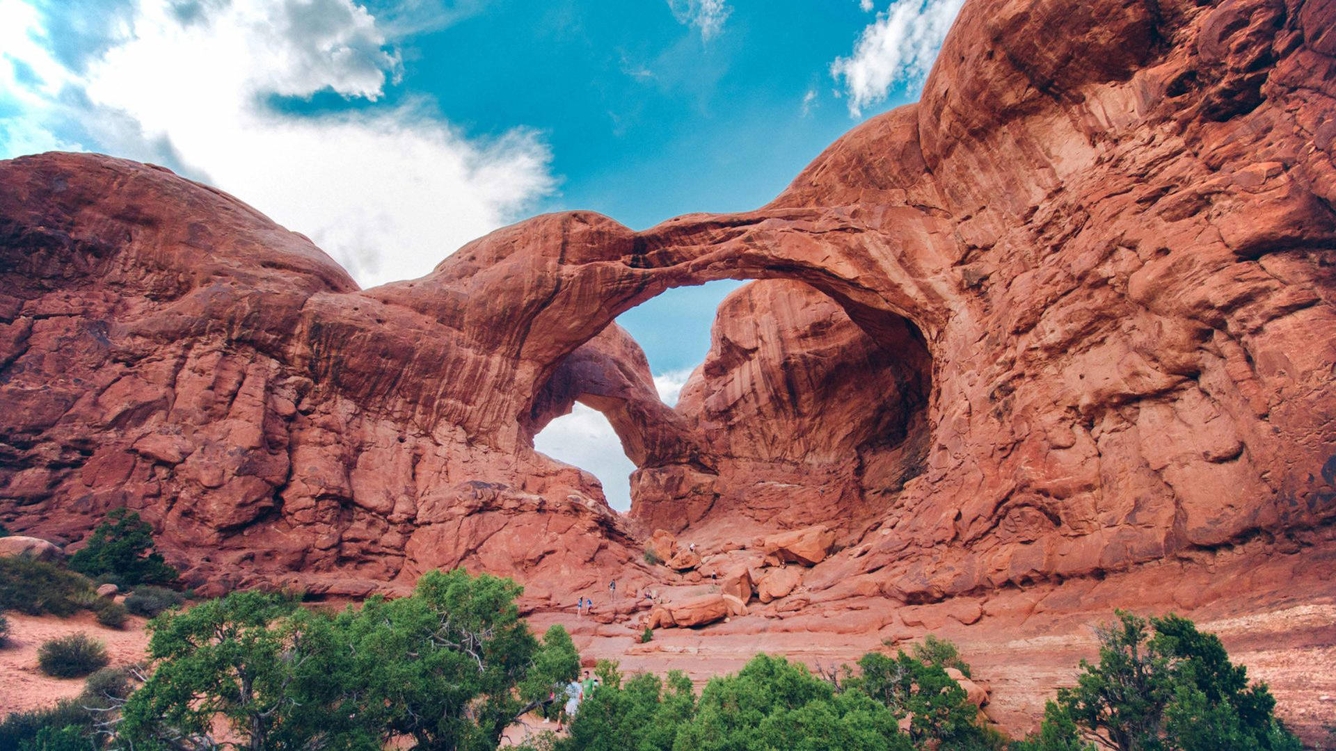 Rock Formation At Arches National Park Background