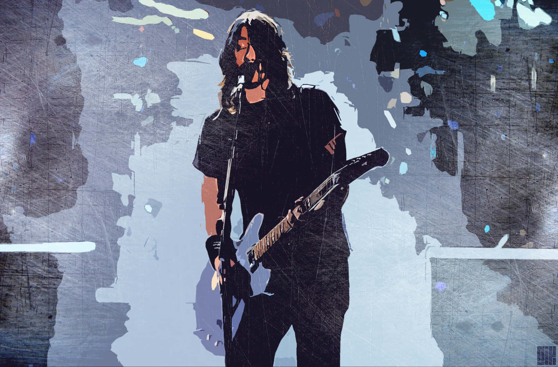 Rock Guitarist Artistic Performance Background