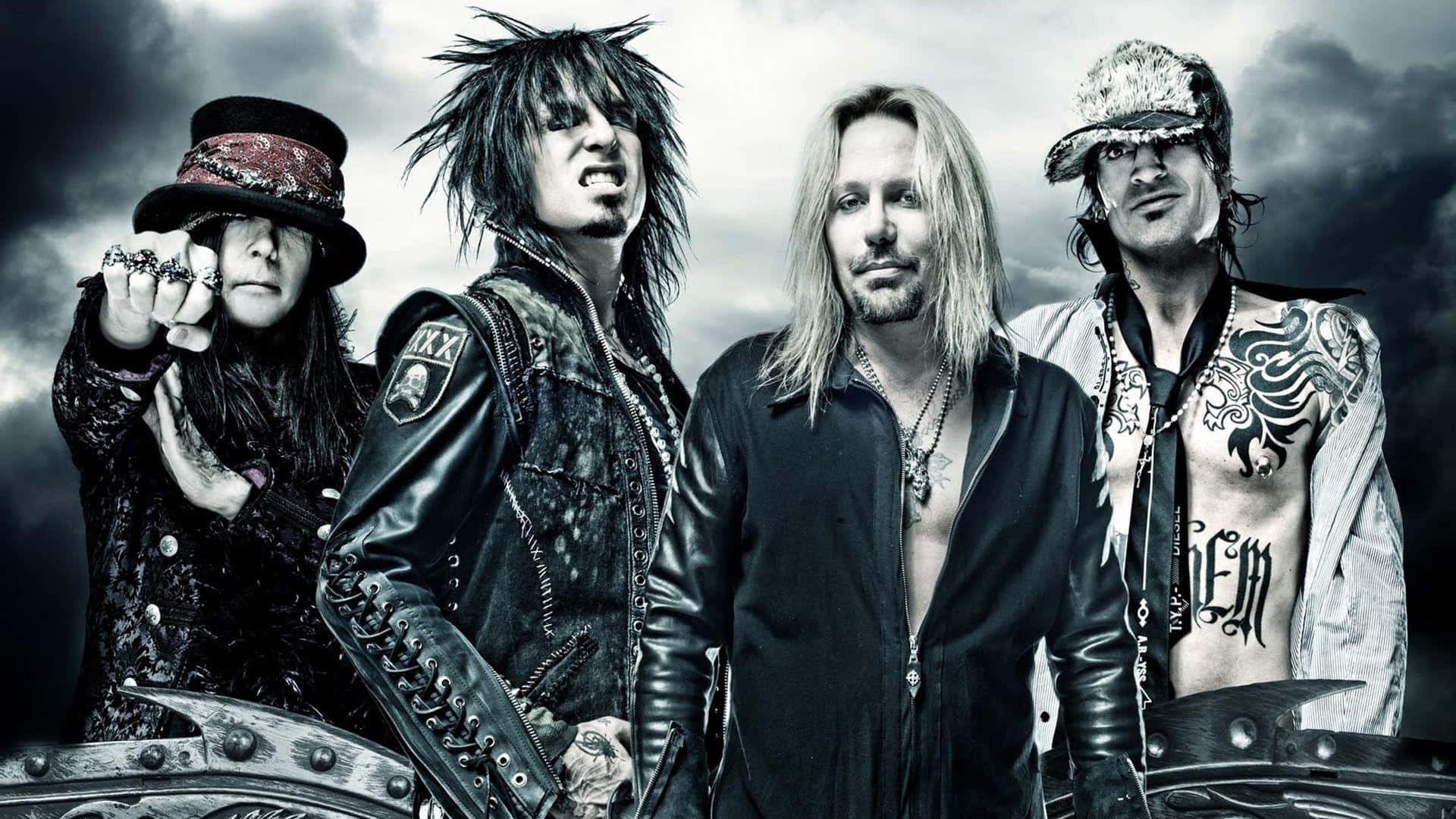 Rock Legends: Iconic Heavy Metal Band Motley Crue Background