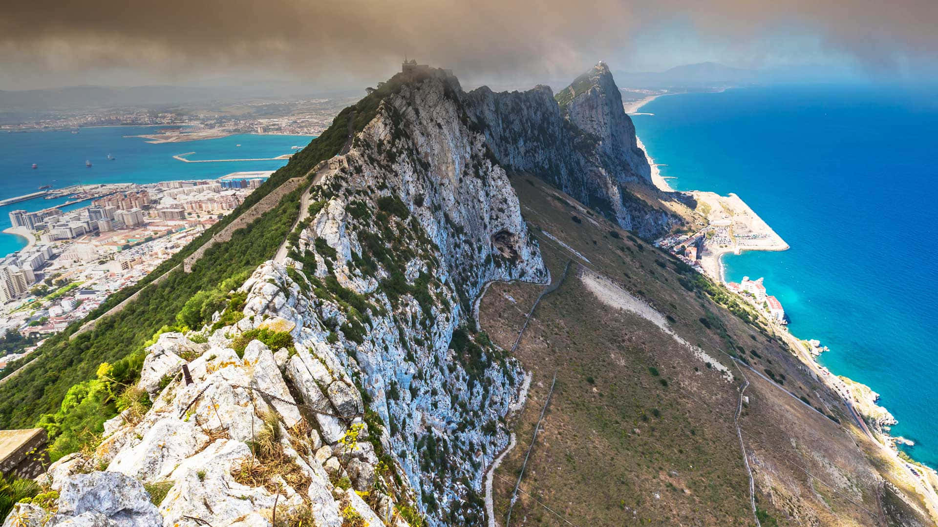 Rock Of Gibraltar Dark Clouds