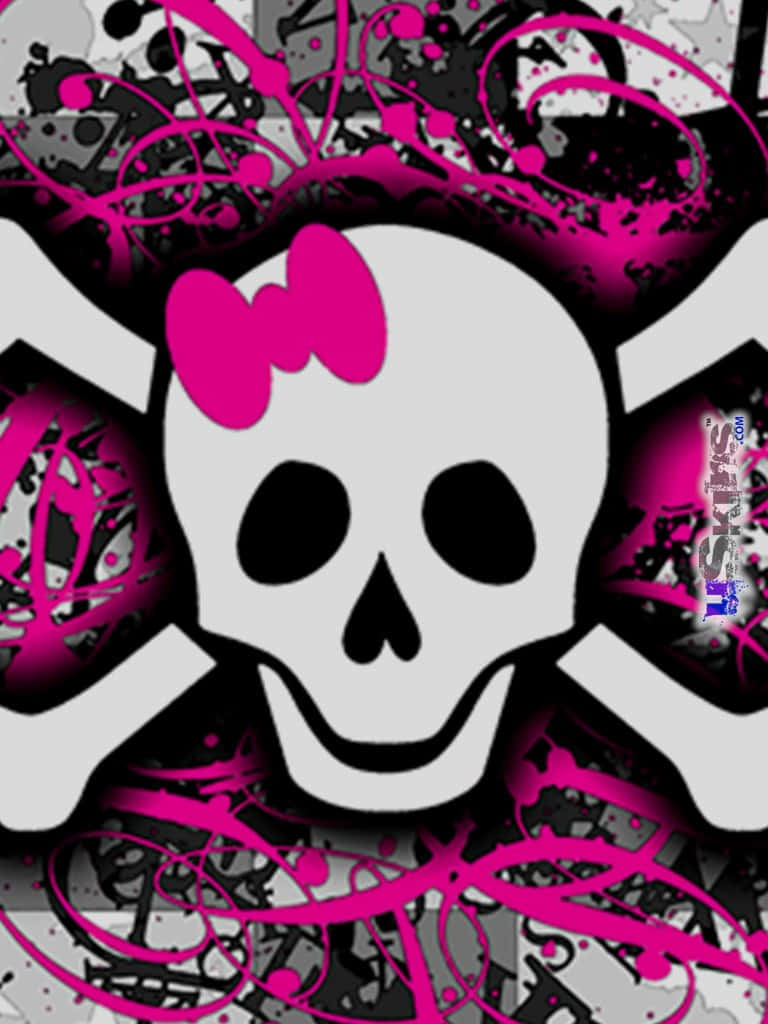 Rock Out With This Cool Girly Skull Design! Background