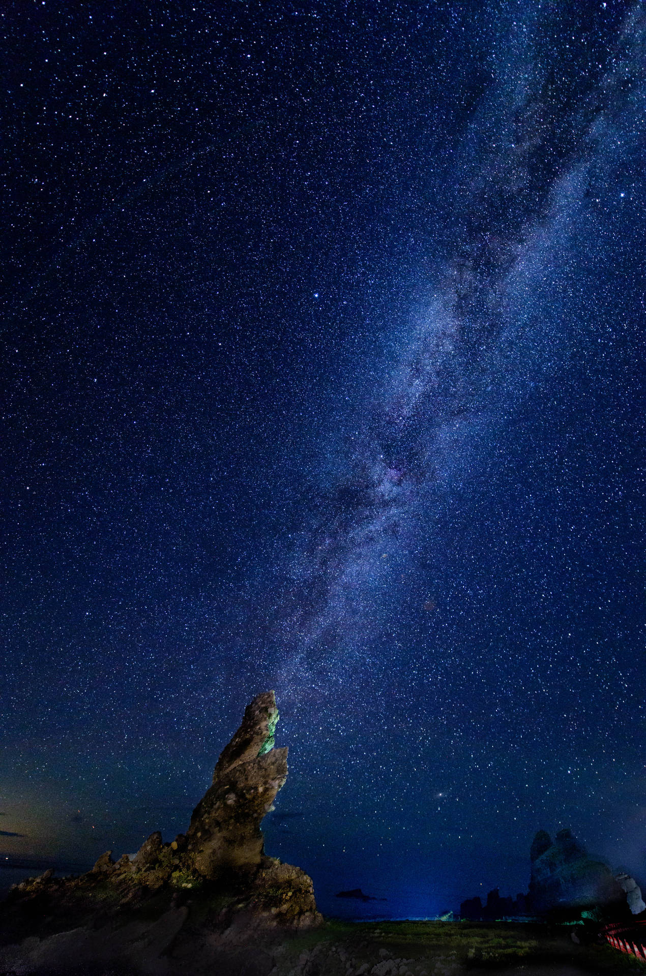 Rock Shooting Milky Way Background