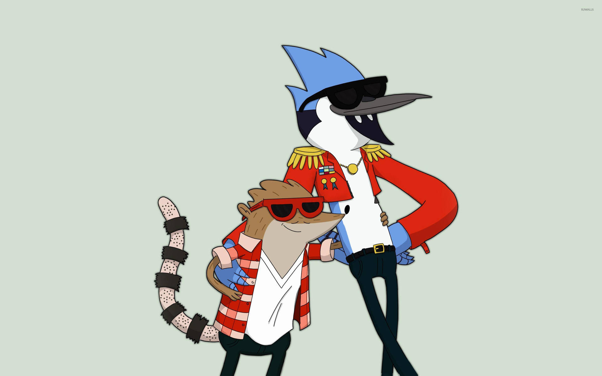 Rock Stars Mordecai And Rigby Background