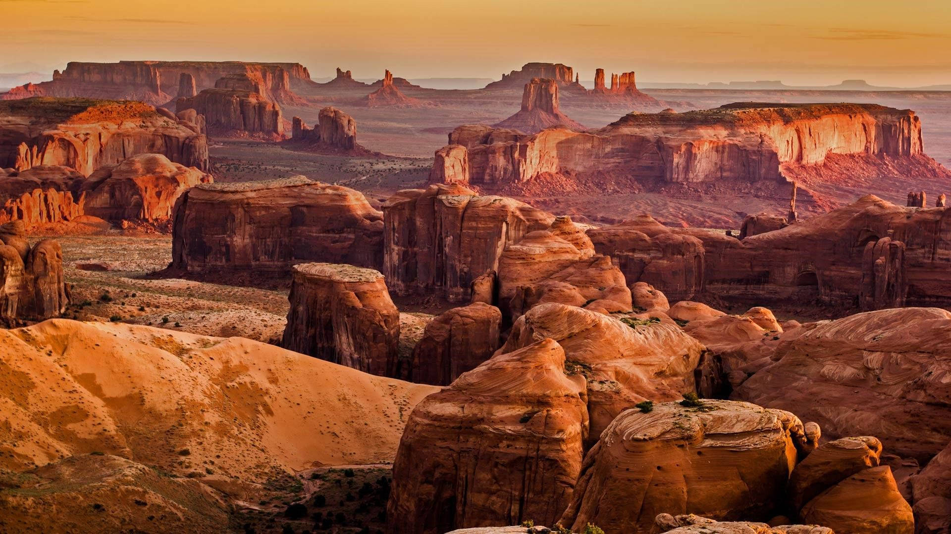 Rock Valley At Monument Valley Background