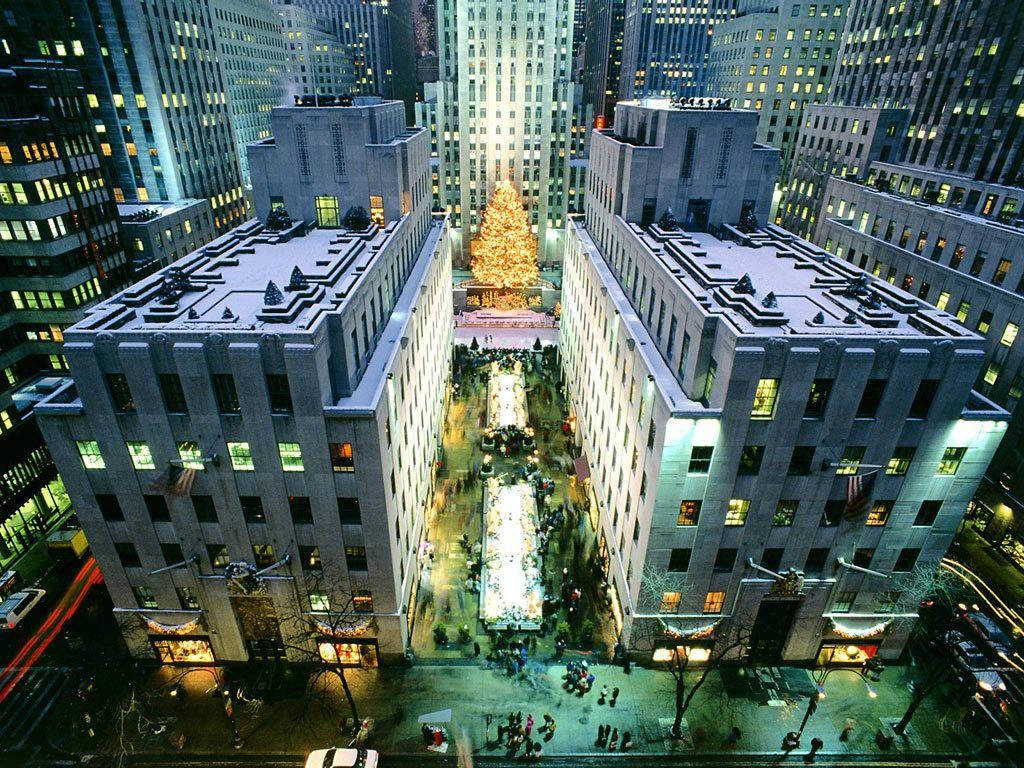 Rockefeller Center Christmas Tree Aerial View