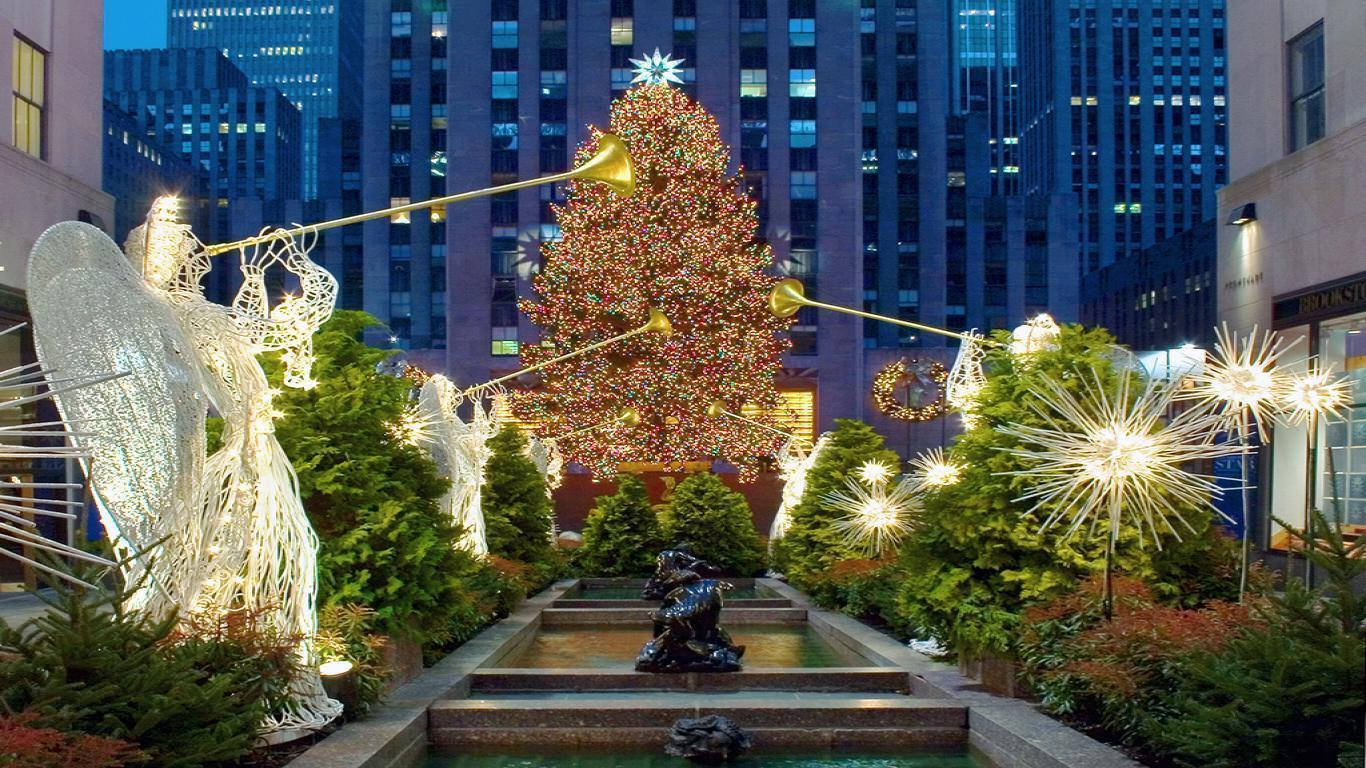 Rockefeller Center Garden During Christmas