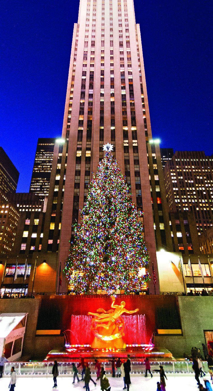 Rockefeller Center New York Night Iphone Background