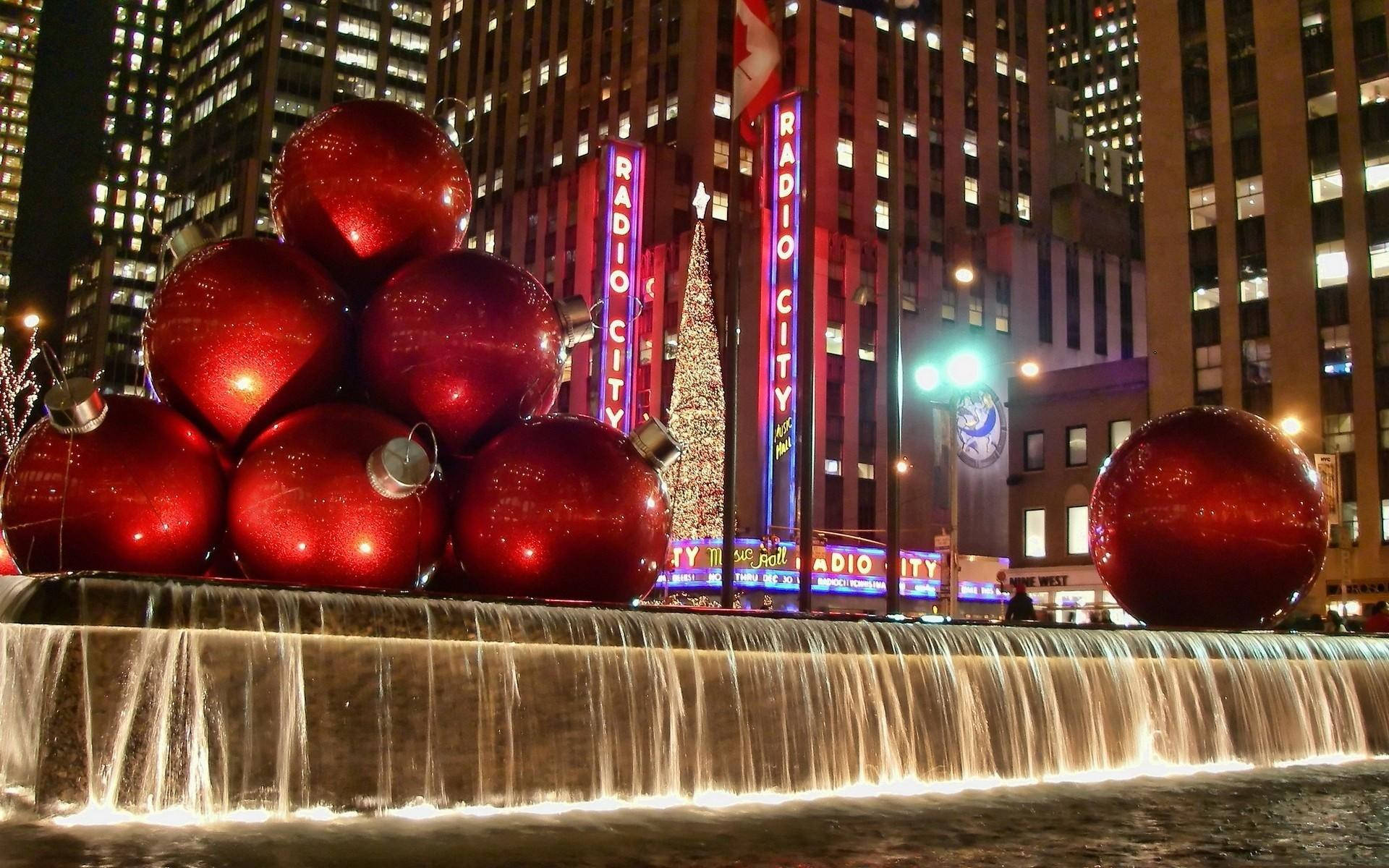 Rockefeller Center Red Ornaments